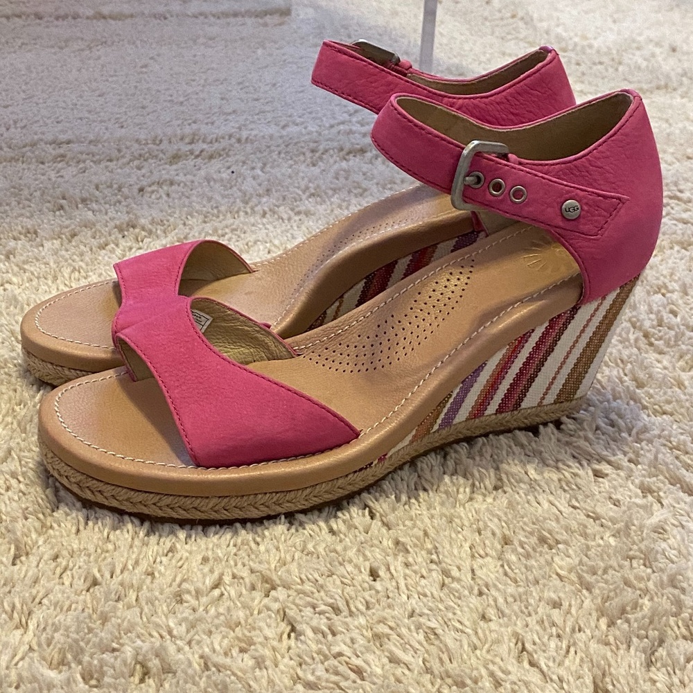 UGG Women's 3 inch beach platform wedge heels NWOT